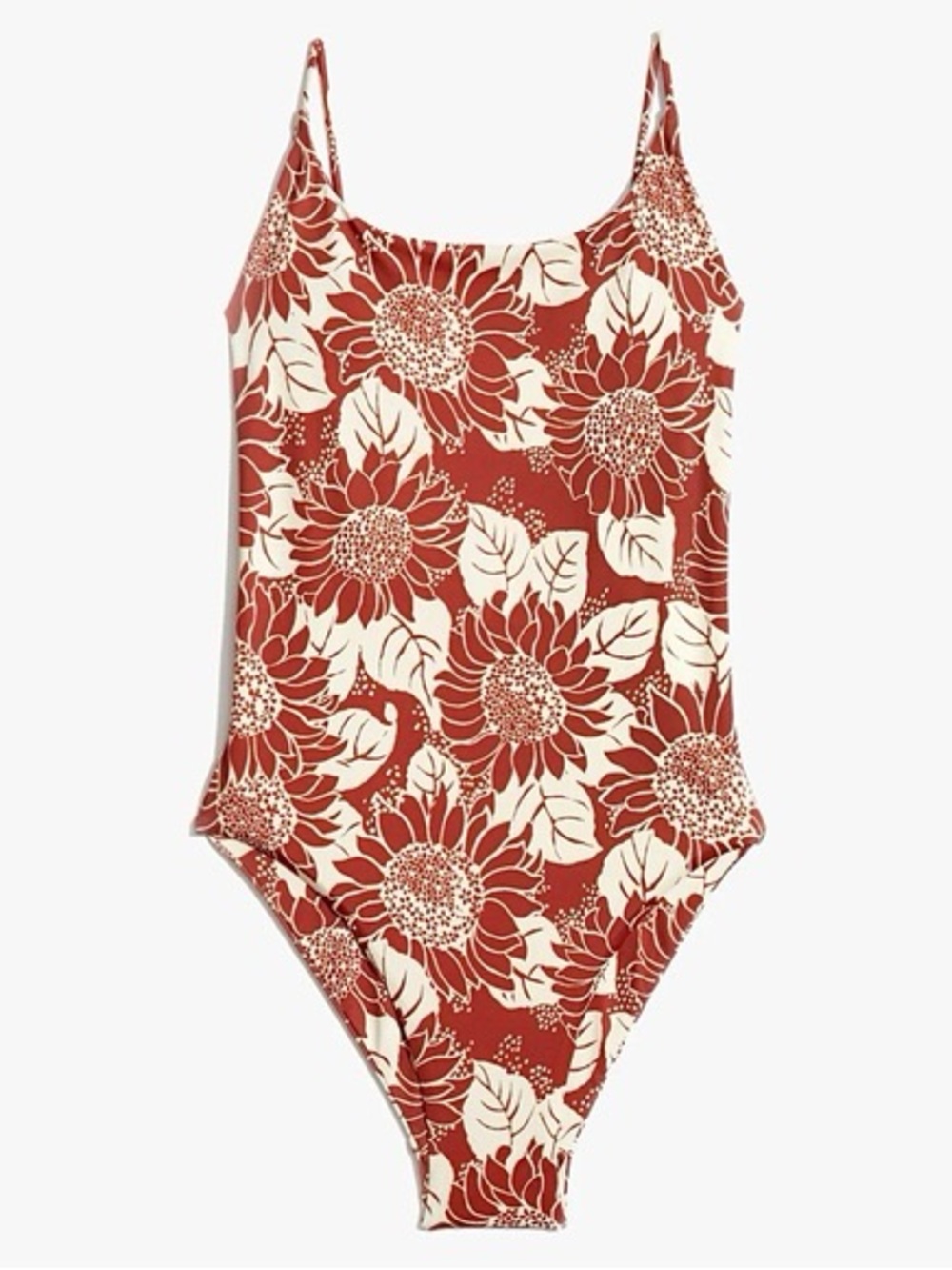 Madewell Rust and Cream Sunflower Kids One-Piece Swimsuit